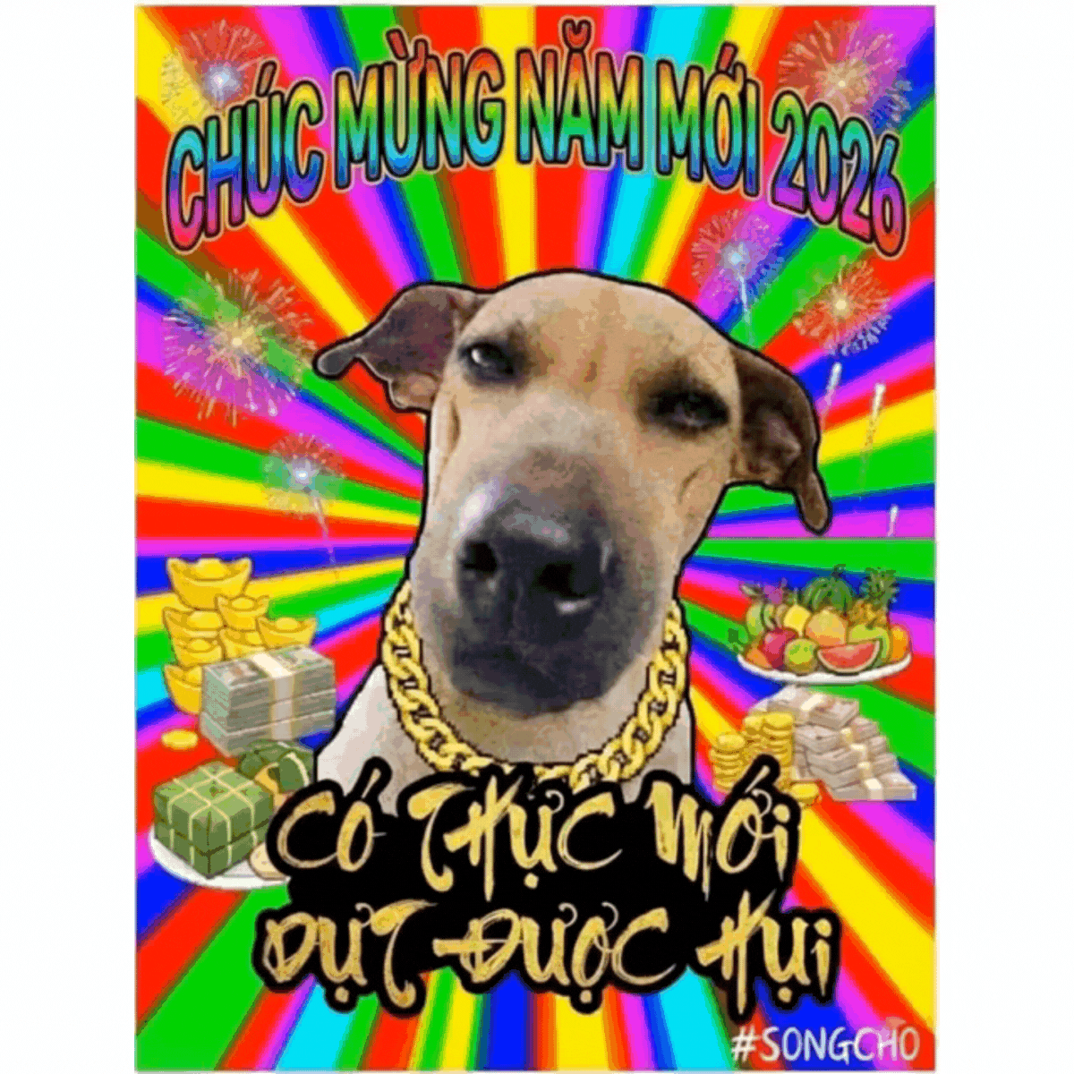 Áo Tết 2026 Chúc Mừng Năm Mới - Có Thực Mới Giựt Được Hụi